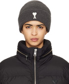 AMI Paris Gray Ami de Coeur Beanie