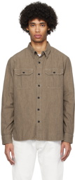 RRL Brown Spread Collar Shirt