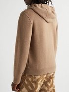 Burberry - Logo-Embroidered Double-Faced Cashmere-Blend Zip-Up Hoodie - Neutrals