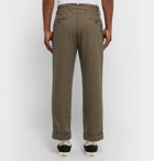 Engineered Garments - Cropped Puppytooth Pleated Woven Trousers - Brown