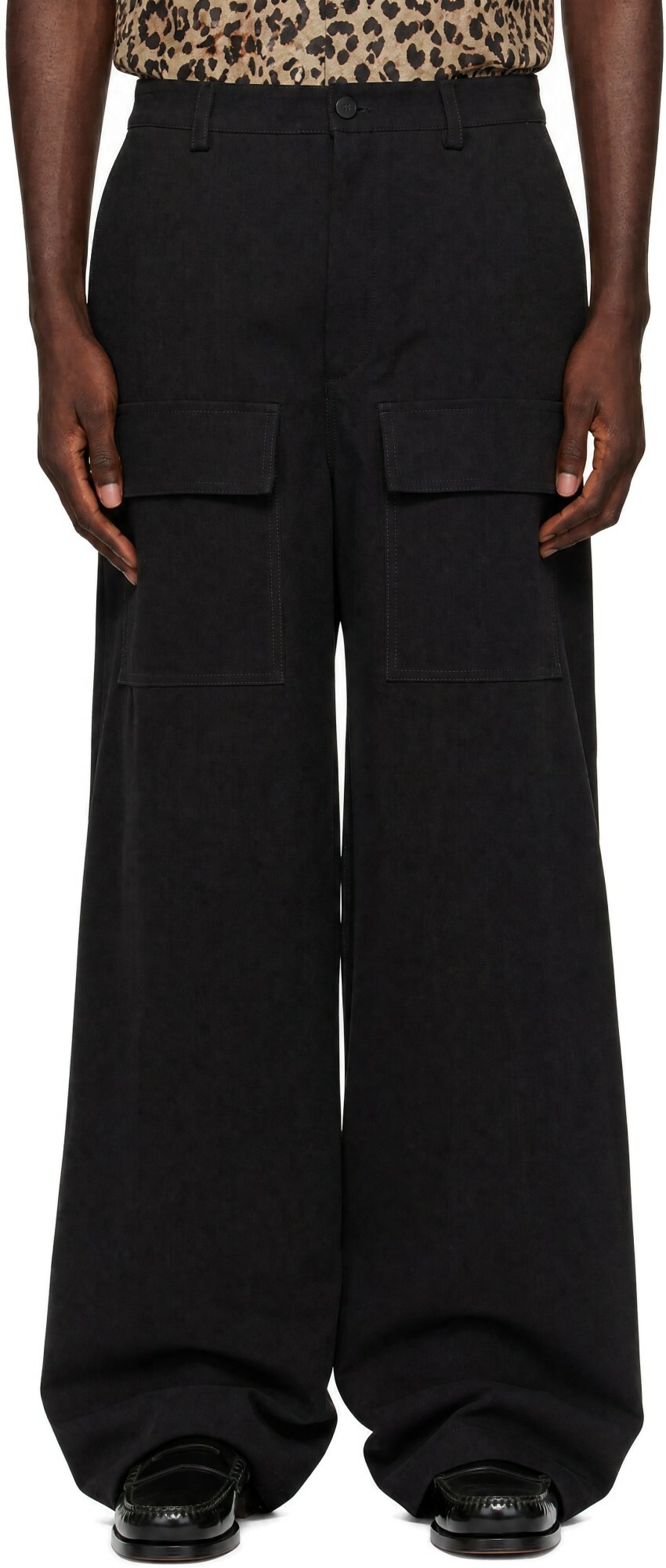 Valentino Black Luxury Cotton Canvas Cargo Pants