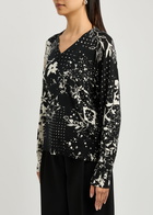 High Lucky Dip Printed Fine-knit Jumper Black