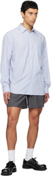 We11done Blue Striped Basic Shirt