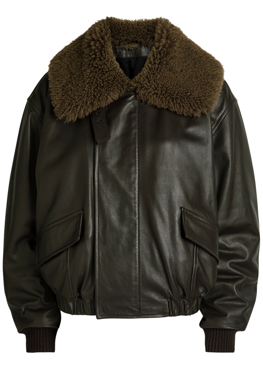 Lemaire Shearling and leather bomber jacket Lemaire