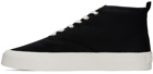 Maison Kitsuné Black High-Top Canvas Lace-Up Sneakers