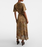 Etro Paisley leopard-print midi dress