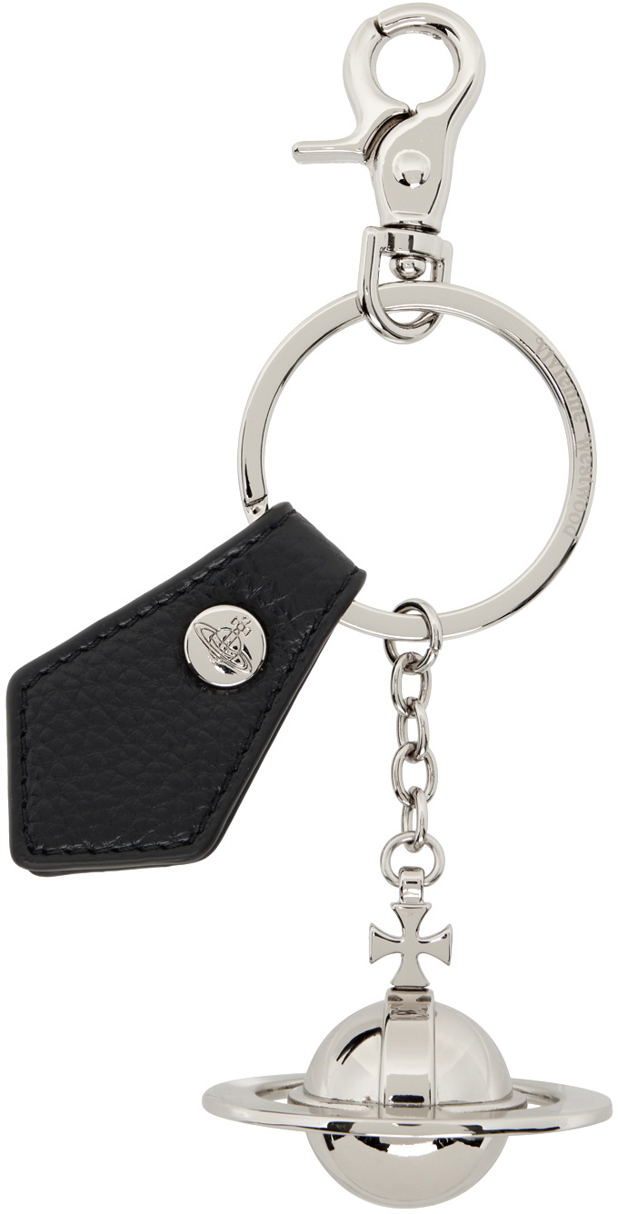 Vivienne Westwood Silver & Black 3D Orb Keychain Vivienne