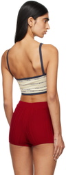 Bode White & Navy Rec Jacquard Bra