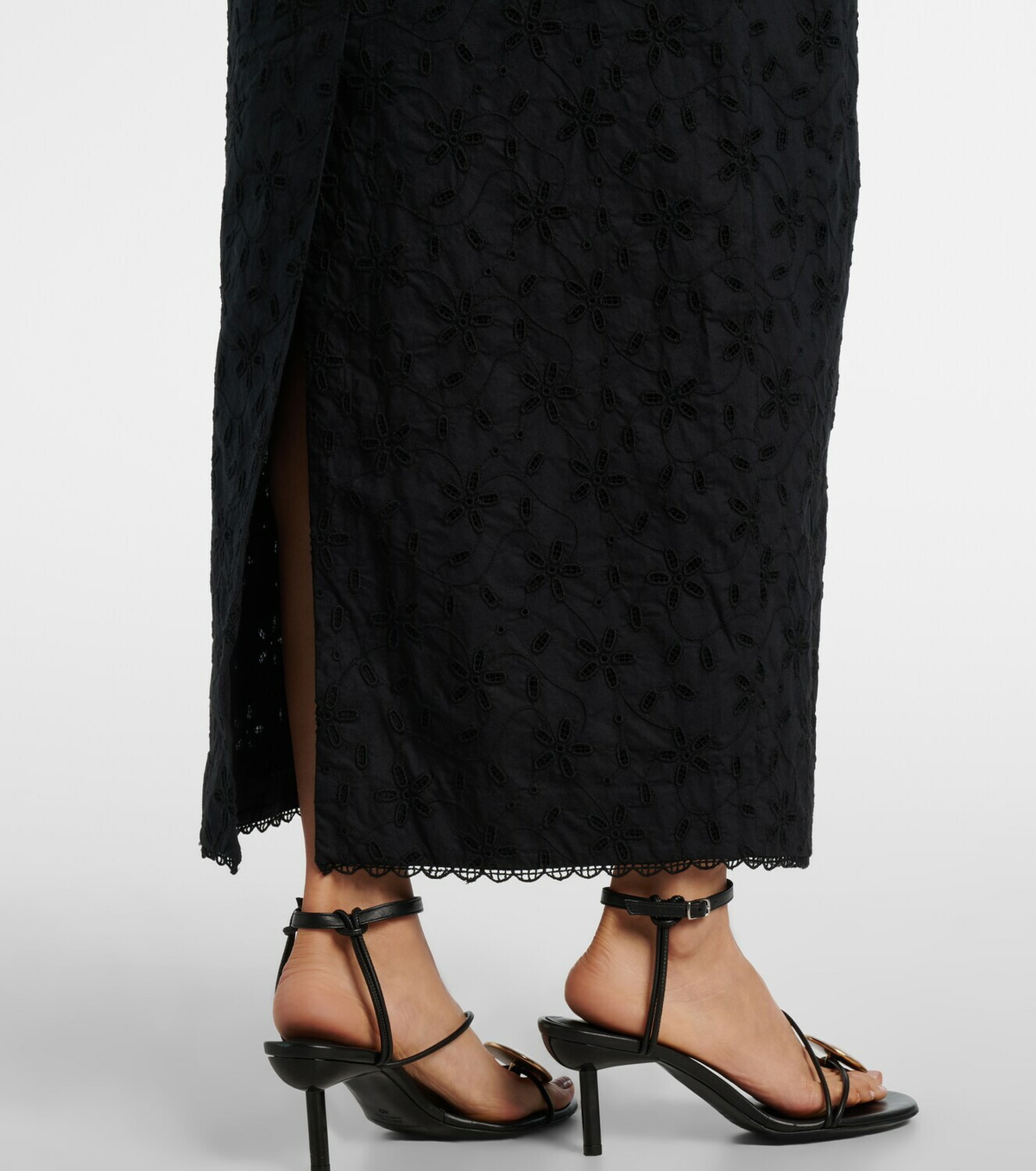 Posse Salma embroidered cotton maxi skirt