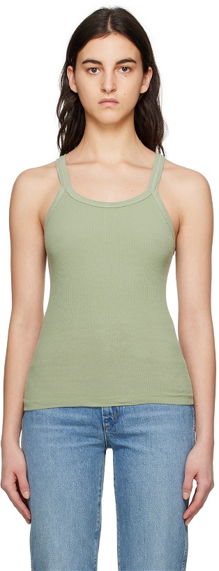Photo: Re/Done Green Scoop Neck Tank Top