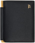 TOM FORD Black Folding Money Clip Card Holder