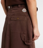 Moncler Belted denim midi skirt