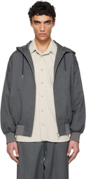 FUMITO GANRYU Gray 2Way Wool Hoodie