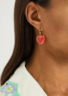 Crystal Haze Jelly Heart 18kt Gold-plated Hoop Earrings - Pink - One Size