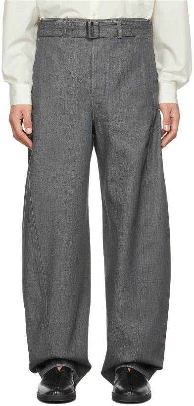 Photo: Lemaire Grey Twisted Belted Jeans
