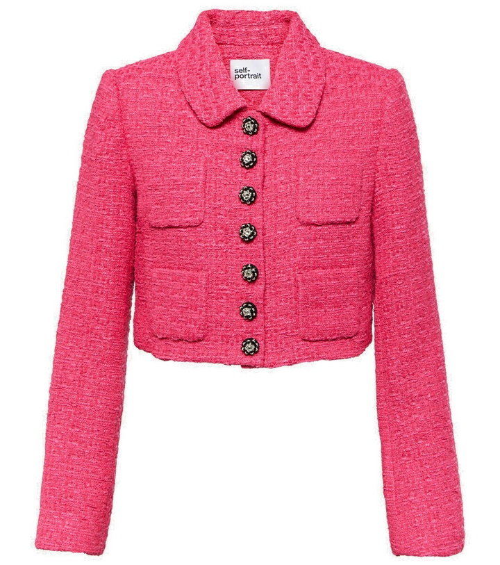 Photo: Self-Portrait Cropped bouclé jacket