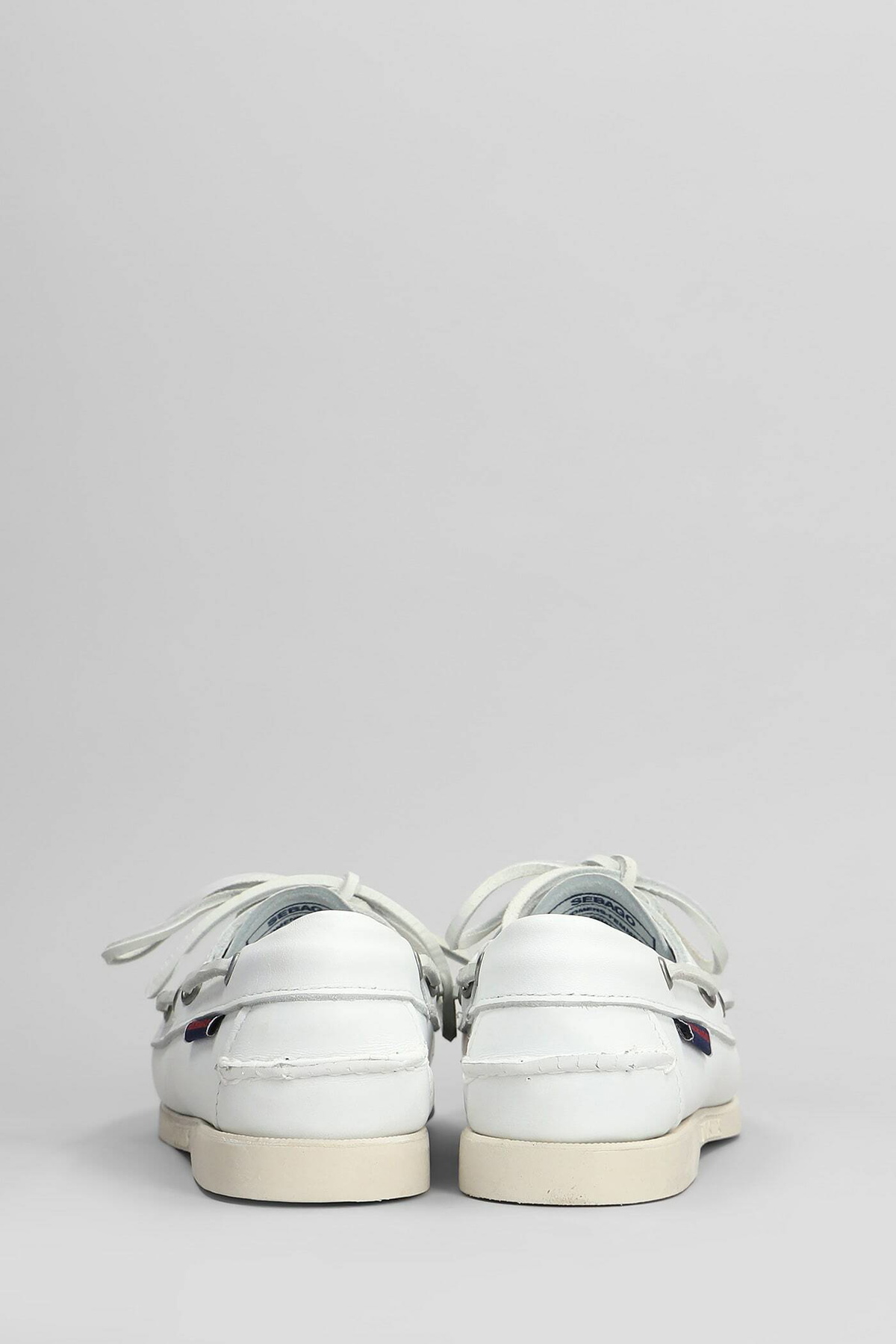Sebago Portland Loafers In White Leather