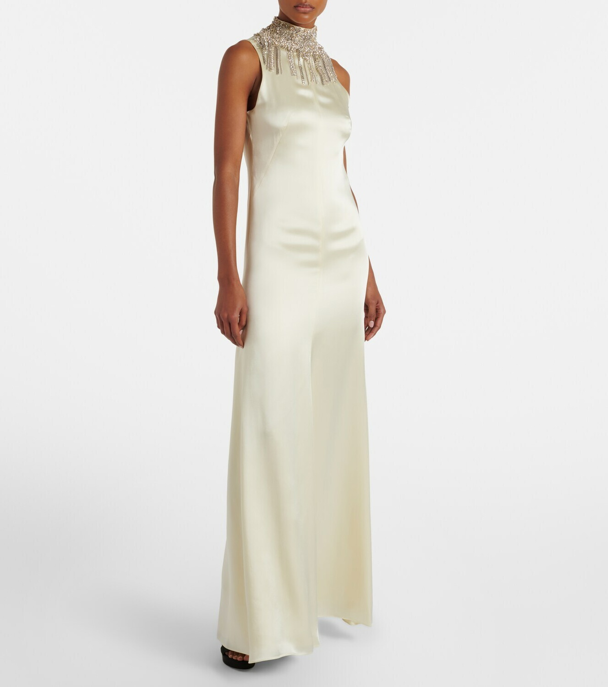 McQueen Embellished satin gown