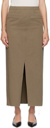 COOR Green Cotton Relaxed Long Midi Skirt