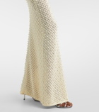 David Koma Crochet embellished turtleneck gown