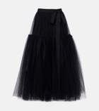 Erdem Belted tulle midi skirt