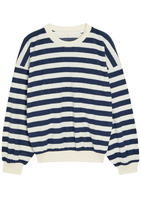 Photo: Suzie Kondi Sifnos Striped Terry Sweatshirt Navy