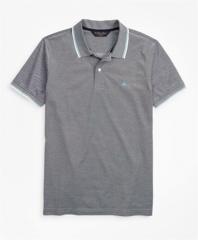 Photo: Brooks Brothers Men's Golden Fleece Slim Fit Tipped Polo Shirt | Grey