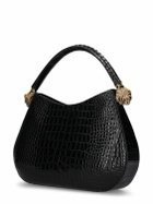 ROBERTO CAVALLI Road Croc Embossed Leather Shoulder Bag