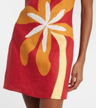 Cala de la Cruz Siela floral linen minidress