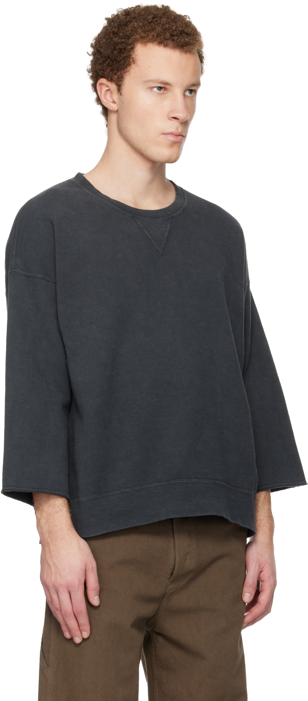 visvim Black Jumbo SB 3/4 DMGD Sweatshirt