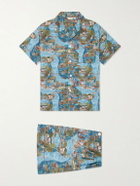 Derek Rose - Ledbury 100 Printed Cotton Pyjama Set - Blue
