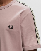 Fred Perry Contrast Tape Ringer T Shirt Pink - Mens - Shortsleeves