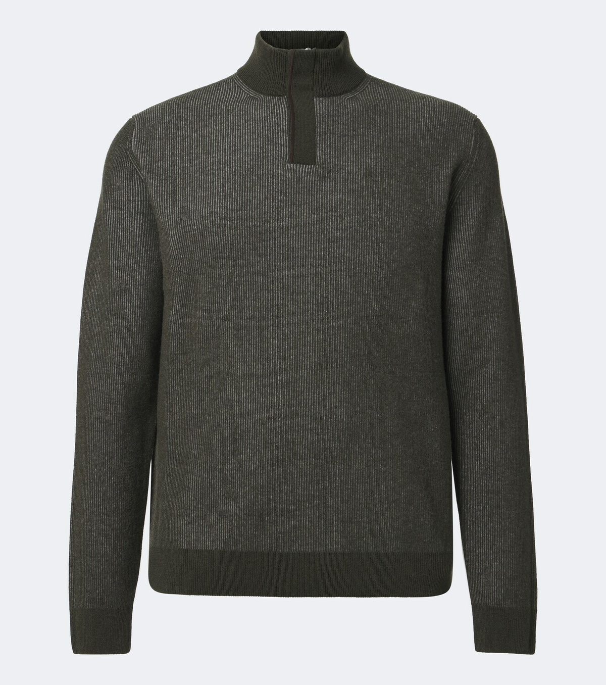 Incotex Ribbed-knit virgin wool half-zip sweater