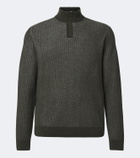 Incotex Ribbed-knit virgin wool half-zip sweater