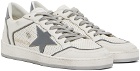 Golden Goose White & Silver Ball Star Sneakers