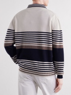 Paul Smith - Striped Cashmere Polo Shirt - Neutrals