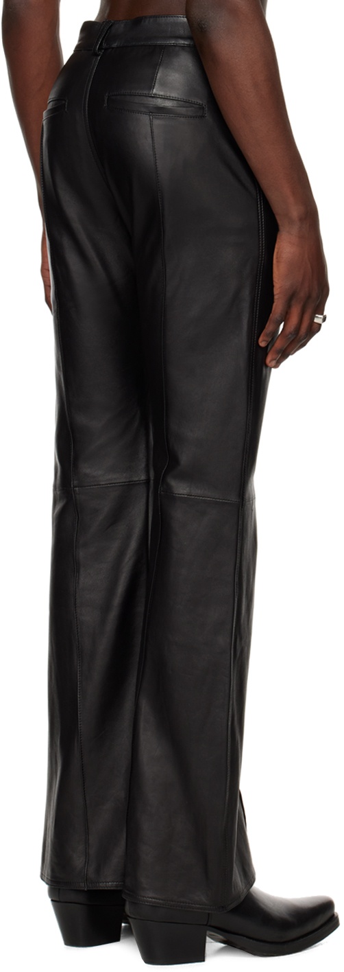 LU'U DAN SSENSE Exclusive Black Pinched Seams Leather Pants