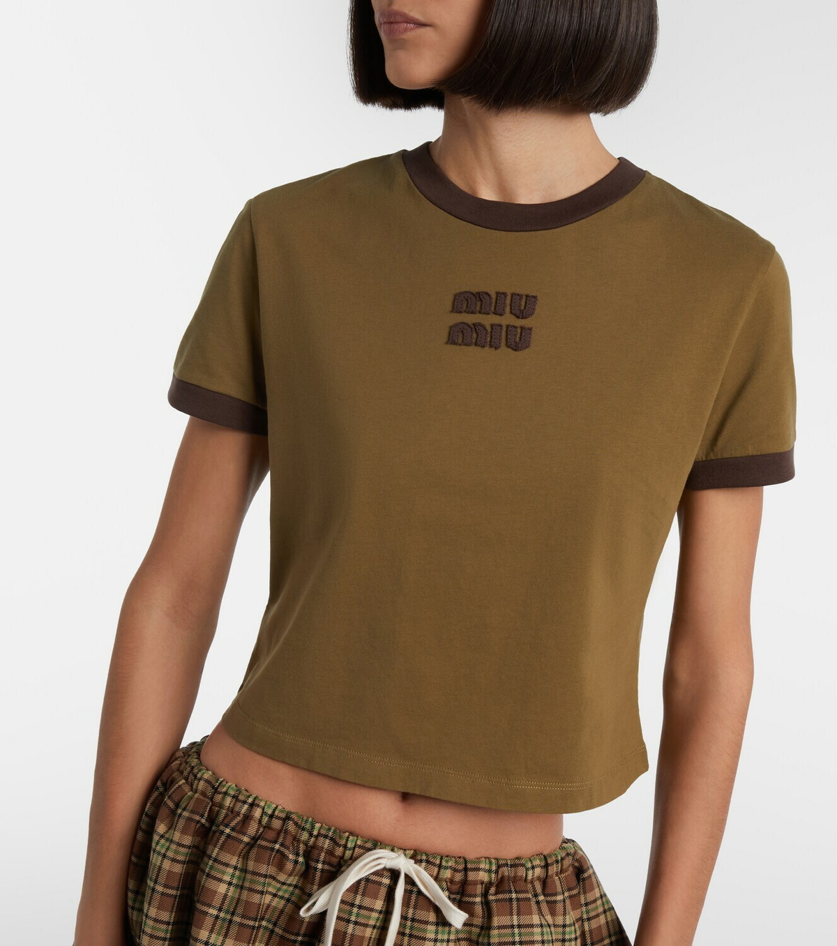 Miu Miu Logo cotton jersey T-shirt
