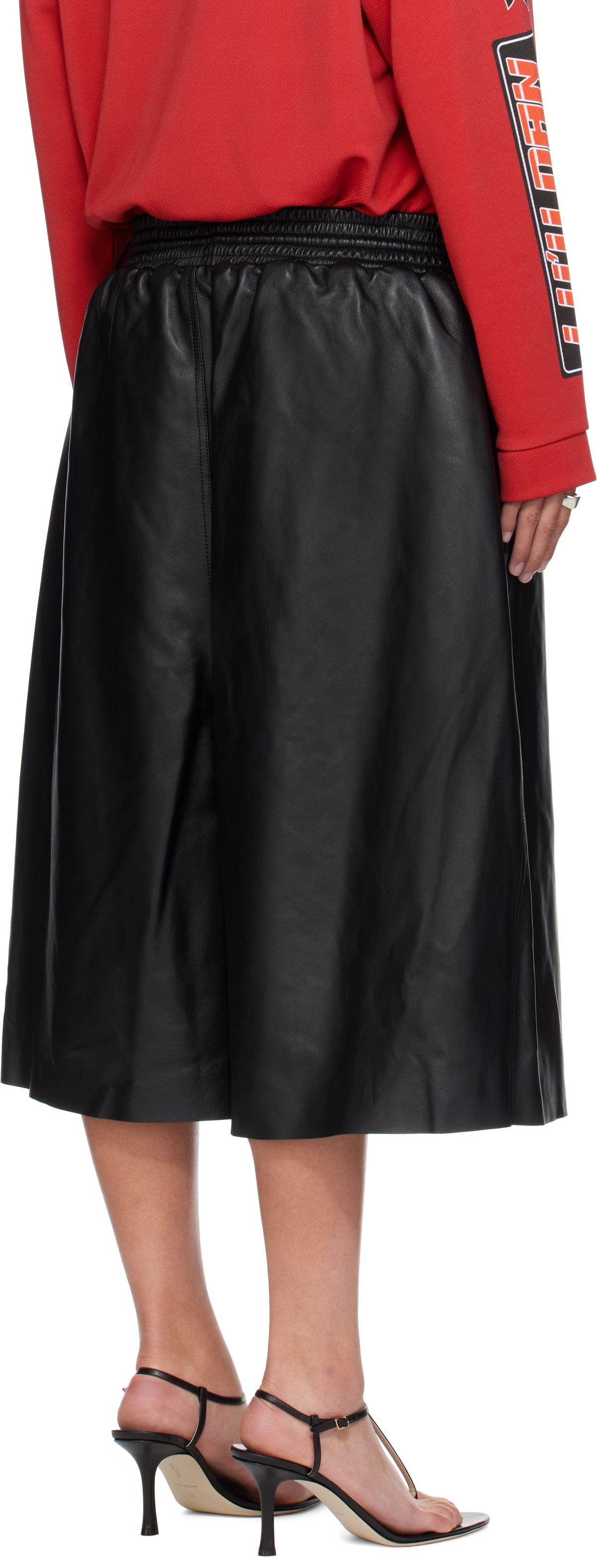 LU'U DAN Black B Ball Leather Pants