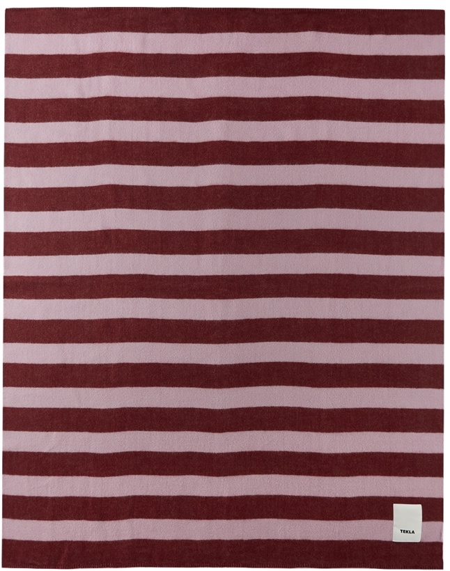 Photo: Tekla Burgundy & Pink Stripe Pure New Wool Blanket