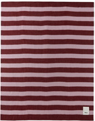 Tekla Burgundy & Pink Stripe Pure New Wool Blanket