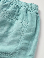 Altea - Martin Straight-Leg Garment-Dyed Linen Drawstring Shorts - Blue