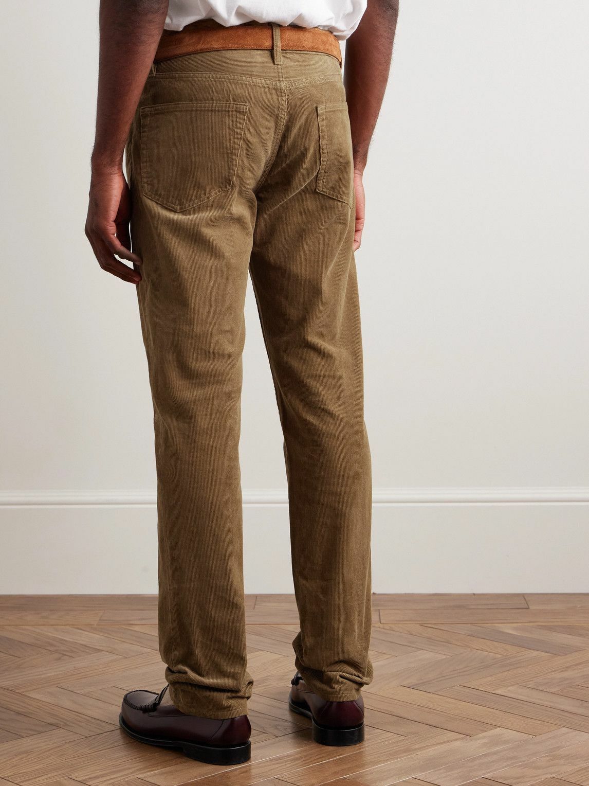 Sid Mashburn - Slim-Fit Straight-Leg Garment-Dyed Cotton-Corduroy Trousers - Brown