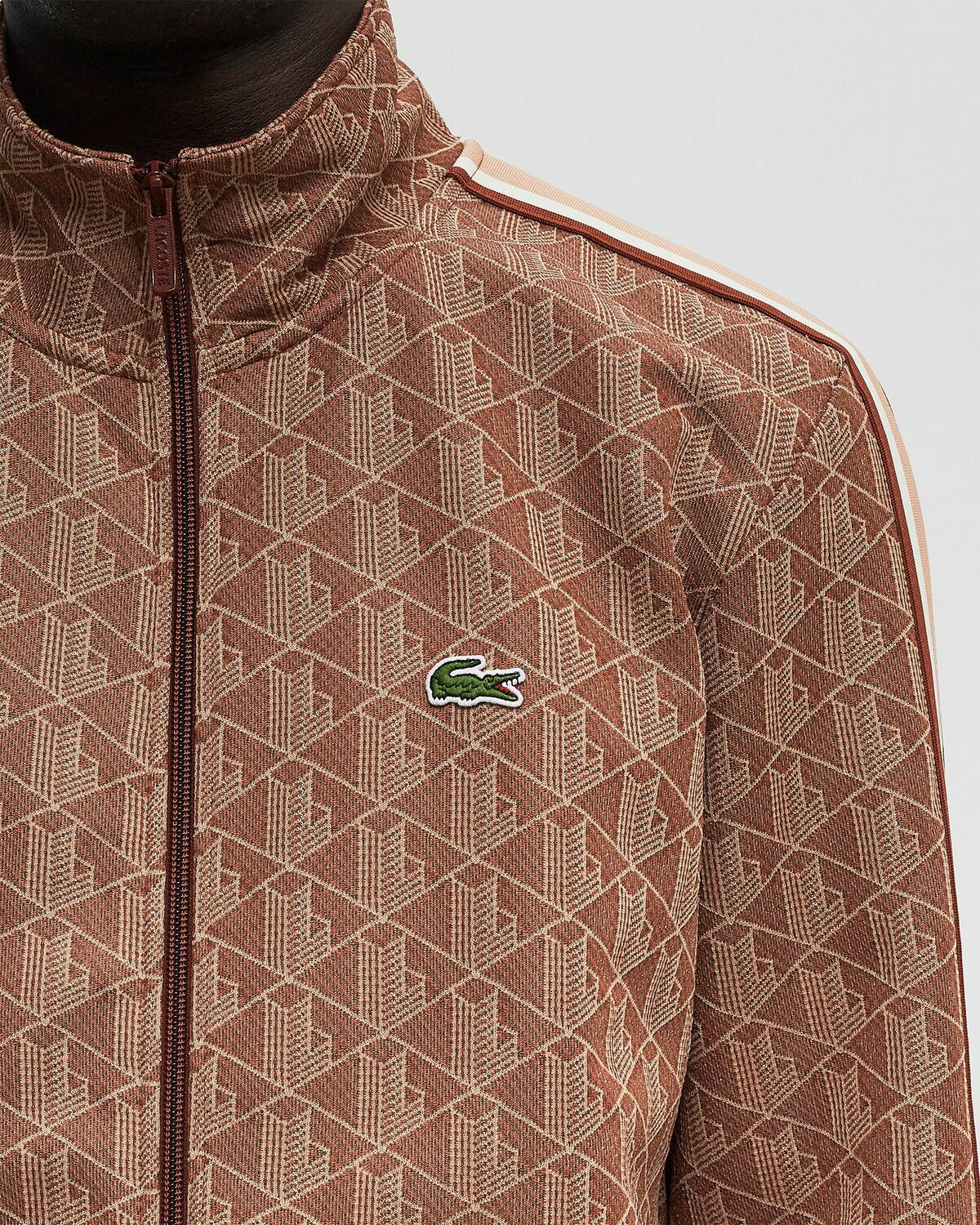 Lacoste PARIS MONOGRAM TRACKJACKET Brown Mens Track Jacket Lacoste