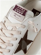 Golden Goose - Super Star Distressed Suede-Trimmed Leather Sneakers - White