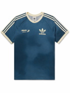 adidas Originals - Striped Logo-Print Organic Cotton-Jersey T-Shirt - Blue