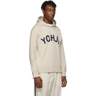 Y-3 Beige Letters Hoodie