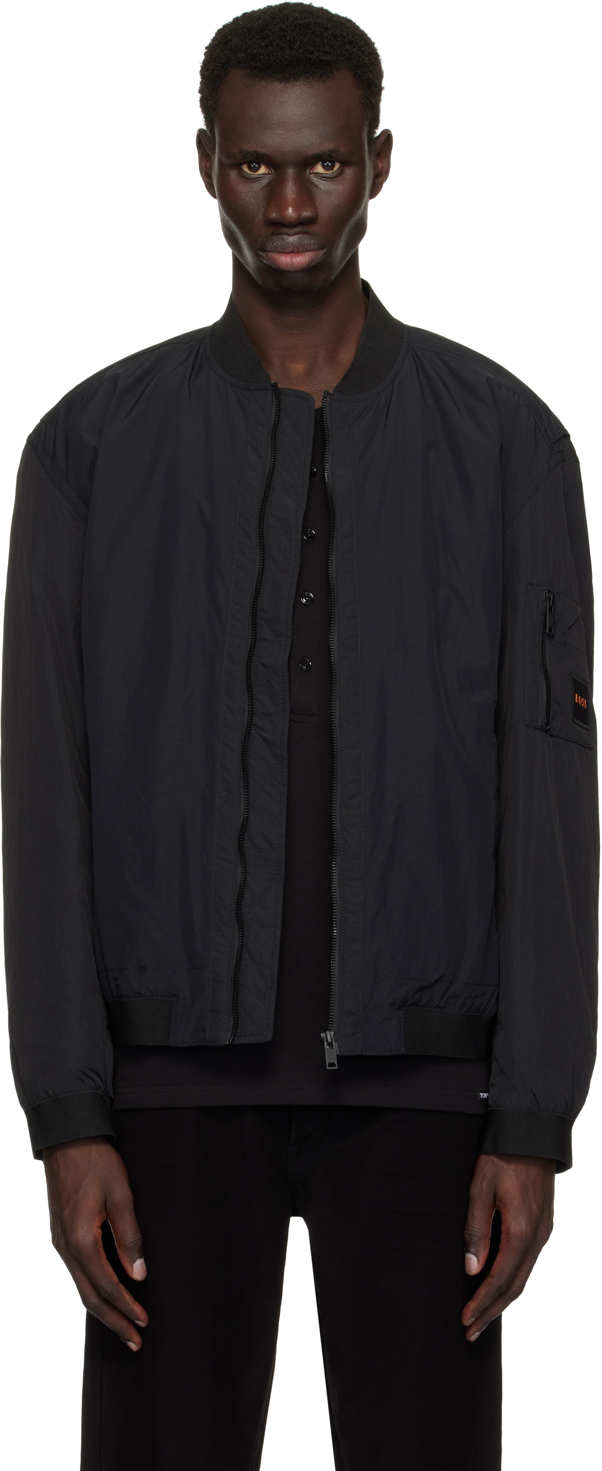 BOSS Black Water-Repellent Bomber Jacket