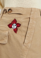 The Elder Statesman Surprise & Delight Embroidered Cotton-poplin Trousers Khaki