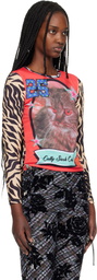Chopova Lowena Multicolor 'Cutty Sark Cats' Fitted Jersey T-shirt
